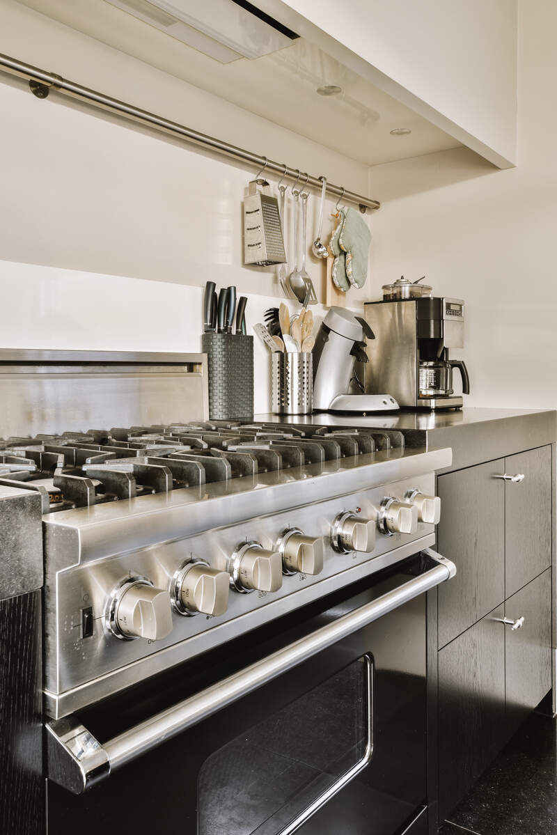 stainless steel stove and oven
