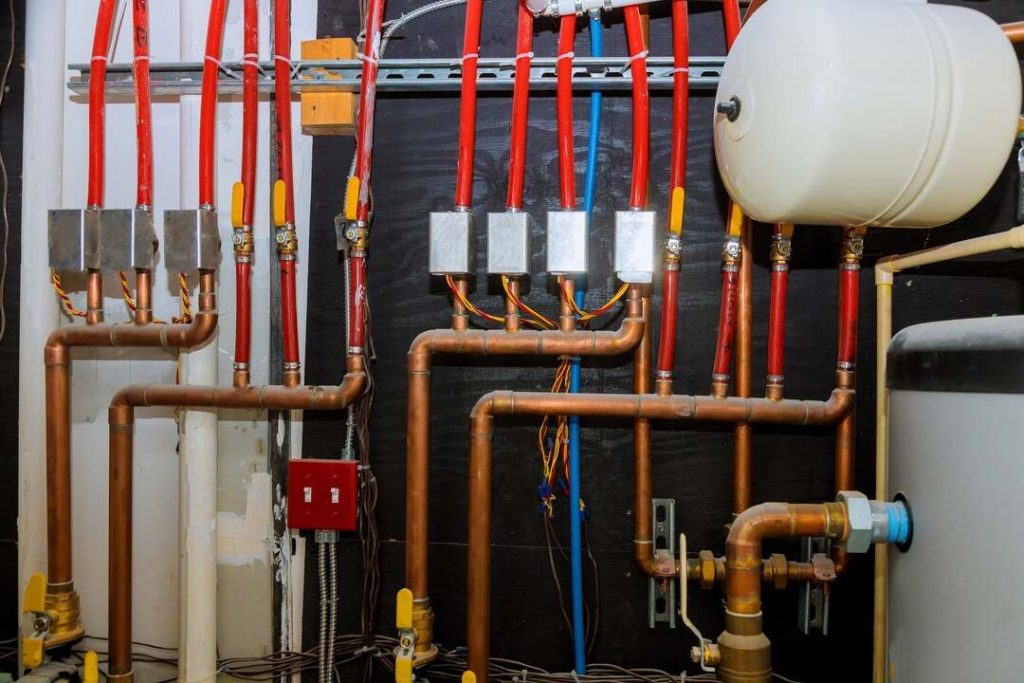 water heating system piping