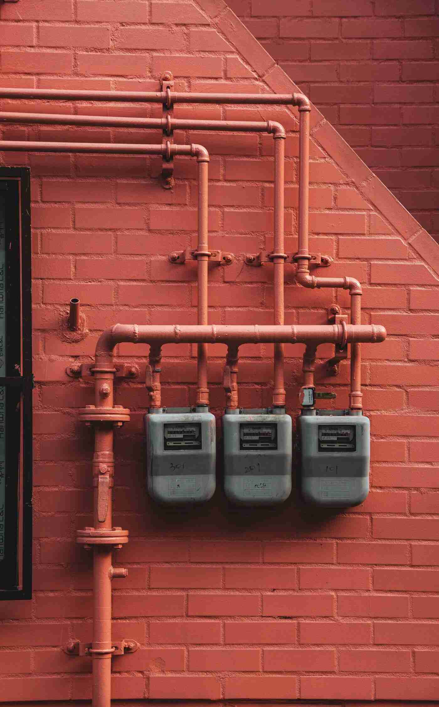 natural gas meters on exterior wall