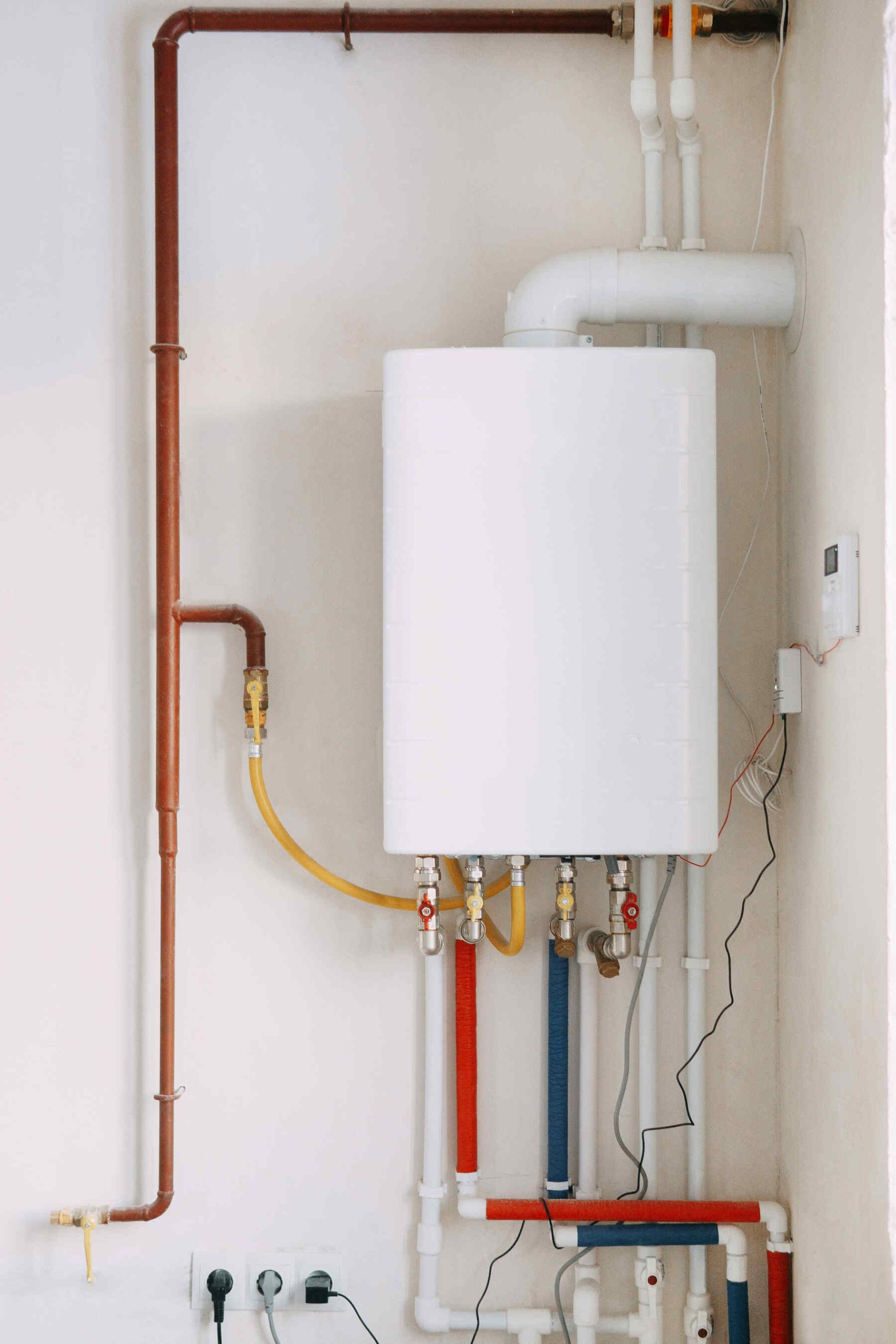 wall mounted tankless water heater system