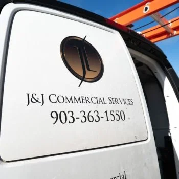 J&J Commercial Services team members company vehicle