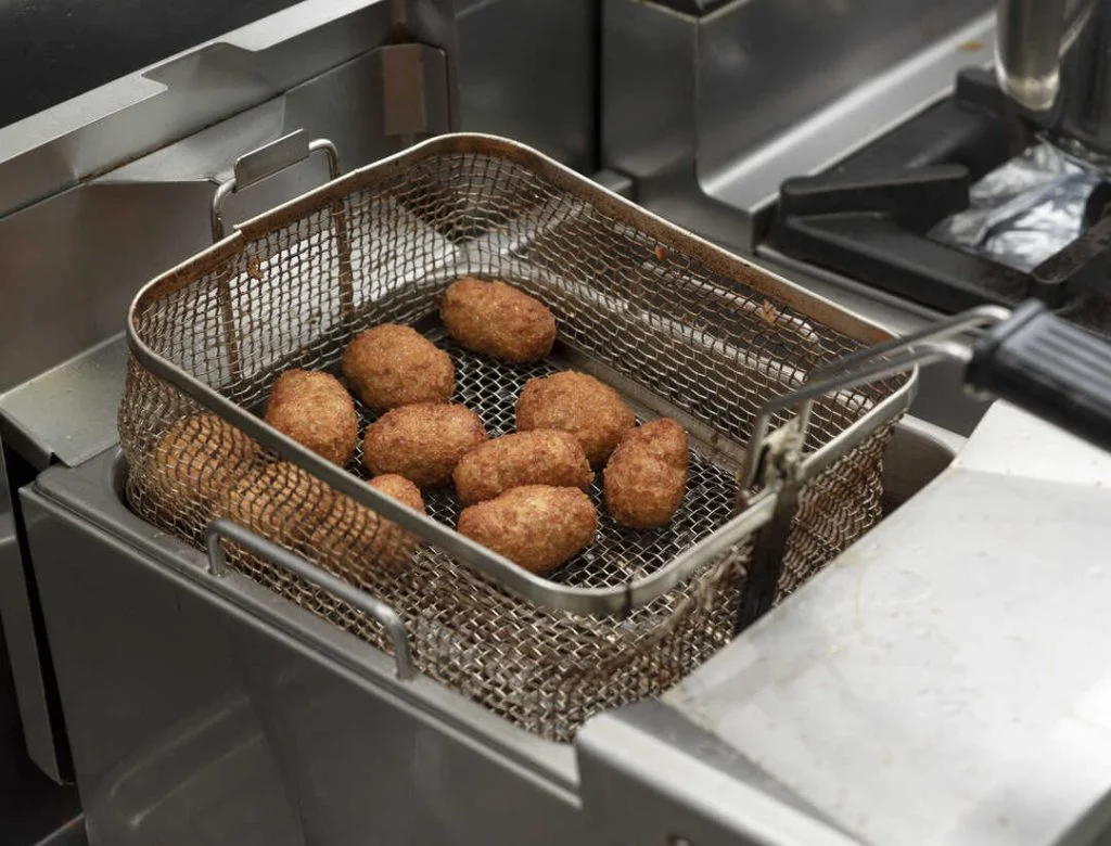 food cooked in a deep fryer